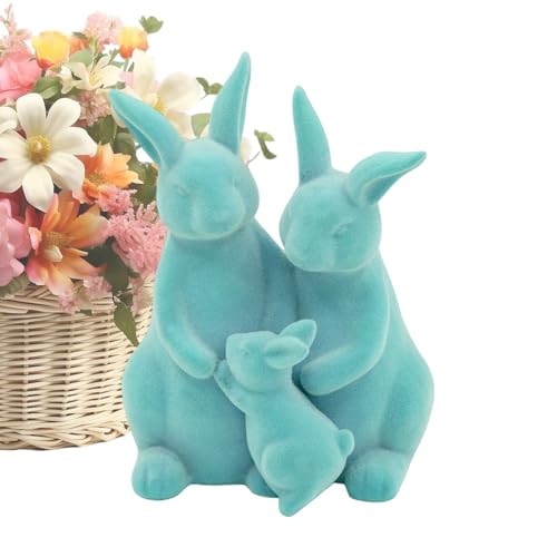 Lapin floqué haut de gamme en velours vert avec effet pull moussu