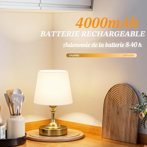 Lampe de chevet tactile sans fil USB-C dimmable PreeOtti