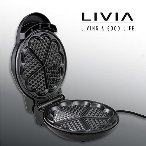LIVIA Waffeleisen für schöne Herzwaffeln | Elektrischer Waffle Maker mit stufenlos wählbarer Bräunungsgrad… – Bild 6