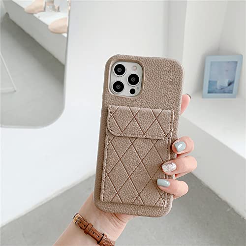 Étui en cuir PU de luxe BSAPP pour iPhone XS Max style élégant avec porte-carte kaki