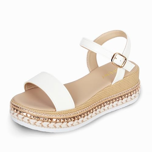 Women's Buckle Ankle Espadrille Platform Sandals