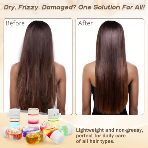 40 Pcs Hair Oil Perfume - Essence Oil & Hair Perfume 2 in 1 for Frizz Dry Damaged Hair, Argan Avocado & Amino Acids Nourishing Shining, Leave-in Hair Fragrance Serum, Long Lasting Scented, 1.83 fl oz - Image 3