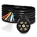 ONLINE LED STORE 7-Way Trailer Light Wiring Plug Extension Cable [Double-Prong] [10-14 AWG] [Copper Terminals/Wires] 7-Wire Inline Trailer Cord - 16ft