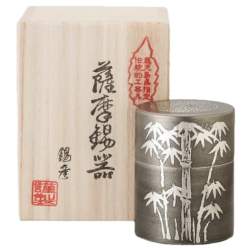 [錫彦]浅田錫器 茶筒(小)[木箱付き]