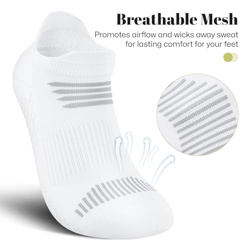 PAPLUS Running Socks Womens 6 Pairs - Athletic Ankle Socks with Arch Support, Comfort Anti-Blister Cushioned4