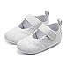 Toddler Flower Girl Shoes Non Slip Soft Mary Jane Shoes Slip-on Ballet 𝙵lats Shoes for Party School (White, 6 Months)