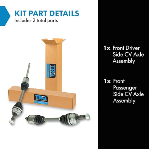 Image of TRQ Front Driver and Passenger Side CV Axle Assembly Set for 2006-2007 BMW 525xi 530xi 2008 528xi 535xi 2009-2010 528i xDrive 535i xDrive