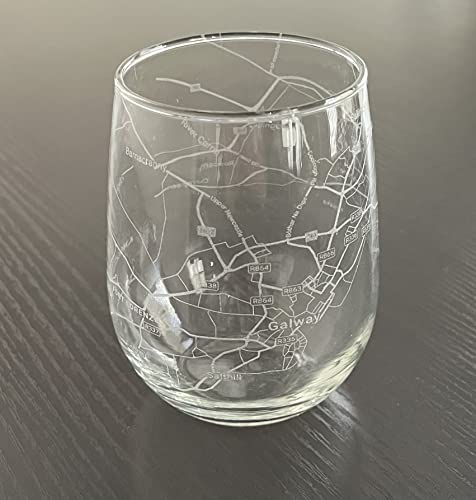 Or Something 17oz Galway City Map Wine Glass