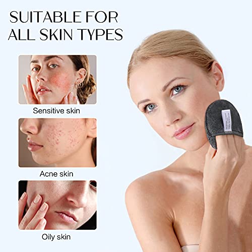 KinHwa Almohadillas Desmaquillantes Reutilizables Discos Desmaquillantes de Algodón, Almohadillas Cosméticas de Maquillaje Lavables Desmaquillador Make Up Limpieza Facial Pad 12 paquete Gris oscuro - imagen 3