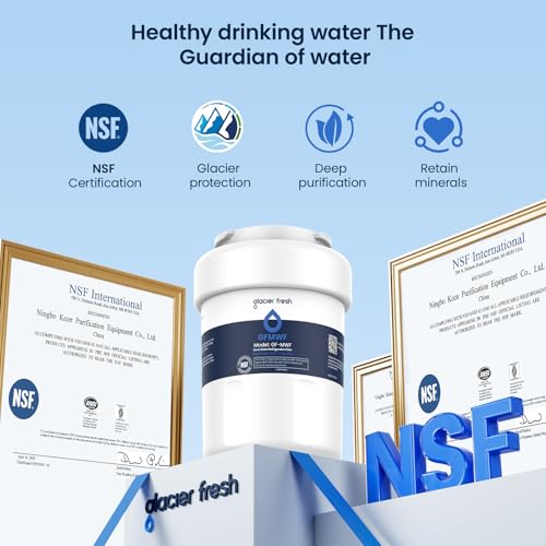 Image of GLACIER FRESH Replacement for GE MWF Refrigerator Water Filters, SmartWater MWFP, MWFA, GWF, HDX FMG-1, WFC1201, RWF1060, 197D6321P006, Kenmore 9991, 4 Pack