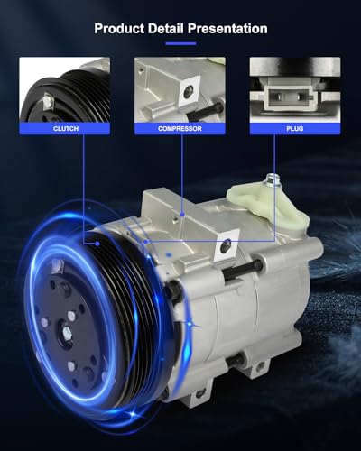 Image of ECCPP AC Compressor 2001-2007 for Ford Escape 3.0L Fast Cooling | 2001-2006 for Mazda Tribute 3.0L Air Conditioning Compressor