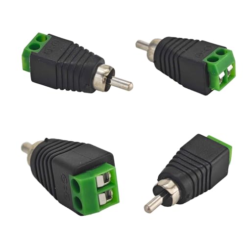 Adaptador RCA macho a cable altavoz pson de 8 piezas verde para proyectos diy 3