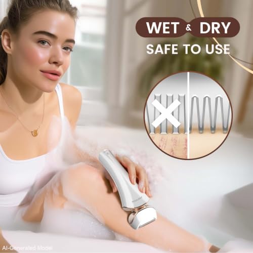 Image of Electric Razor for Women Rechargeable Shaver for Women Portable Lady Shaver | Portable Electric Women Razor for Legs, Arm, Underarms, USB Rechargeable, Wet /Dry Waterproof Women Bikini Trimmer Gold