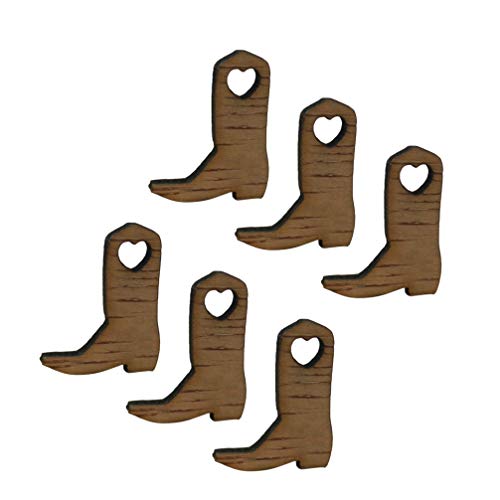 Exceart Small Cowboy Hats For Crafts 50Pcs Miniature Wooden Cowboy Boots Unfinished Wood Cutouts Embellishment For Diy Keychain Dollhouse Crafts Wedding Party Favors Miniatures For Crafts #TOP11