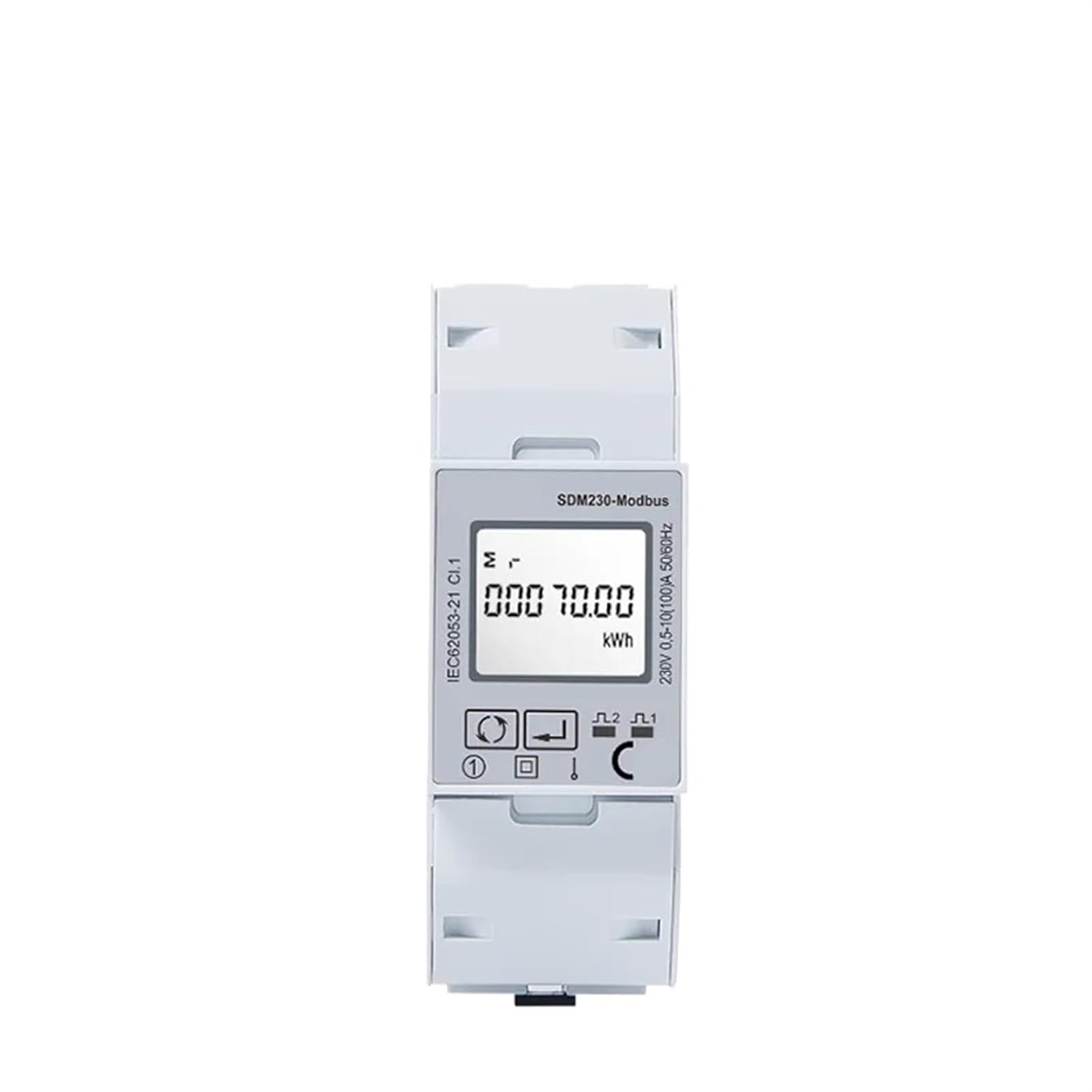 SDM230 220/230V Single Phase Energy Meter, Double DIN Module, Bi-Directional, Multi Function, RS485/Modbus Output Non MID