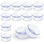 Large Double Sided Suction Cups, 4cm Clear PVC Plastic Sucker, Adhesive Suction Cups for Glass, Furniture, Mirrors(12 Pack)