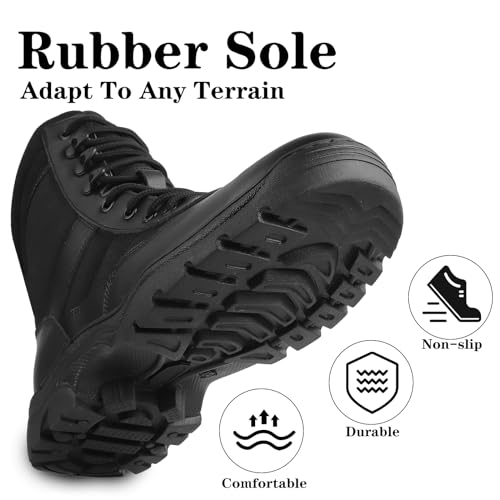 Military Tactical Combat Boots for Men Side Zipper Army Police Work Boots Anti-slip for Security Duty Desert4