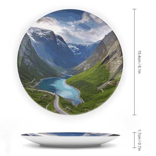 Plato decorativo de porcelana Norwegian Fjords 6 pulgadas miniatura 2