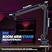 Microphone Boom Arm Stand With 5/8 Inches Connector, Studio Arm Suspension Scissor Adjustable Mic Stand for HyperX/Shure SM7B and Other Microphone, Recording Gaming Streaming Podcasting