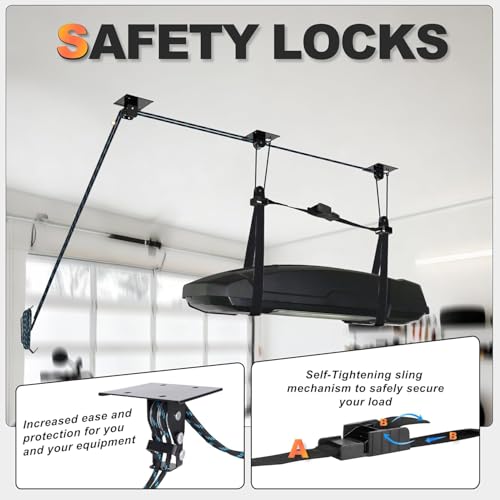Palan à kayak pour plafond de garage BOOSTEADY de 68 kg