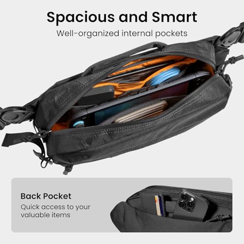 tomtoc 5.5L X-Pac Sling Bag for Nintendo Switch 2, Heavy Duty Crossbody Bag for Men, Water-resistant Carry Chest Daypack Travel Shoulder Pack for Steam Deck OLED, ROG Ally X, iPad mini, Tactical3