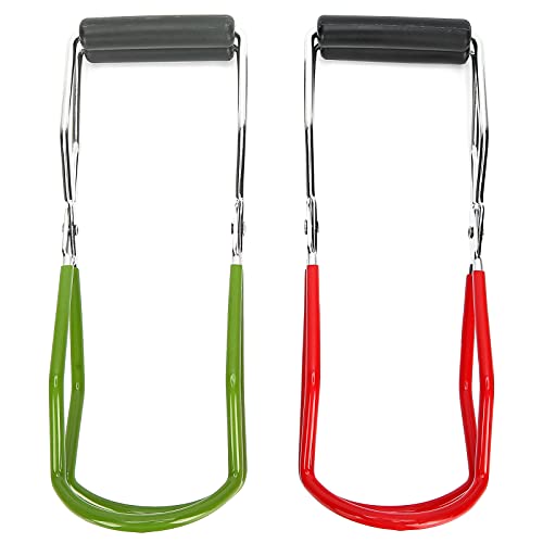 Adfaga Pinzas para levantar tarros de conservas de acero inoxidable, paquete de 2 clips para botellas de boca ancha con mango antideslizante para conservar y encurtir alimentos en