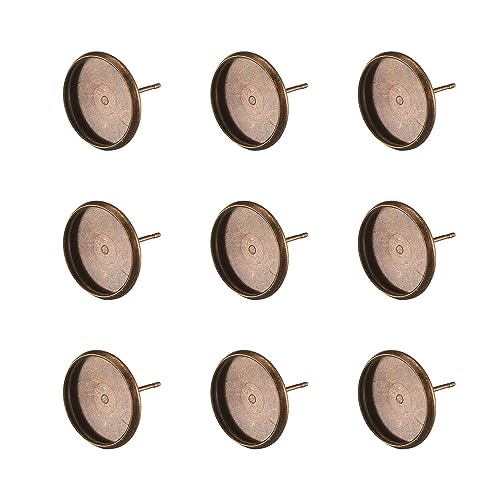 MegaPet 20pcs Bronze Blank Earring Stud Posts Components Fit 12mm