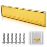 11.5" Door Letterbox Flap Cover Set Letter Box for Door with Draught Excluder Internal Brush & Sprung Letter Box Flap Letter Box Catcher for UPVC Composite Wood Doors Gold