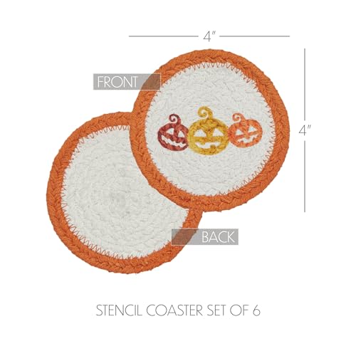 VHC-Brands-Country-Halloween-Stencil-Braided-Cotton-Coaster-Set-of-6-Decorative-Fall-Coasters-Table-Decor-for-Fall-Thanksgiving-and-Halloween VHC Brands Country Halloween Stencil Braided Cotton Coaster Set of 6 Decorative Fall Coasters Table Decor for Fall Thanksgiving and Halloween