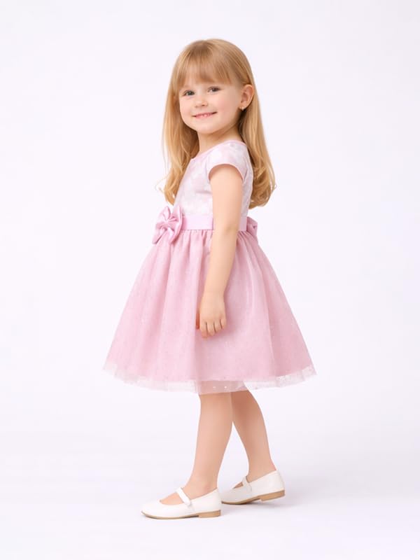 Image of Funshine Girls Spring Summer Casual Dress for Kids | Soft Breathable Comfortable Everyday Wear for Play School Outings Birthday Parties & Family Occasions | Stylish Lightweight Trendy Outfit
