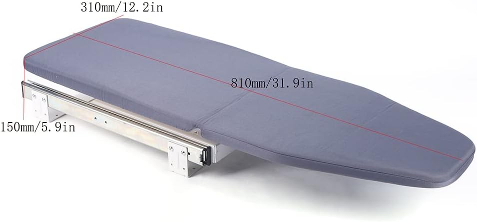 Xuthusman Gray 180° Rotation Retractable Ironing Board Closet Folding Pull-Out Stow Away in The Cabinet