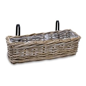 Spetebo Rattan Balkonkasten Natur 44 x 17 cm