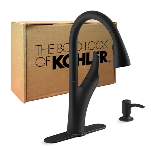 Transitional Matte Black Pulldown Kitchen Faucet 1PREC26448-SD-BL-AA