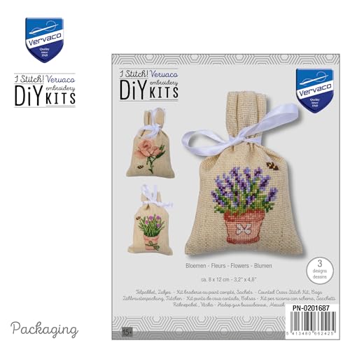 Kit Point de Croix Complet Cadeau DIY Idéal Ensemble Broderie 3 Sachets - 4