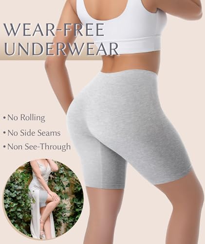 Yeblues 4 Pack Womens Cotton Boyshorts Underwear Boxer Slip Shorts Anti Chafing Biker Shorts Plus Boy Short Panties4