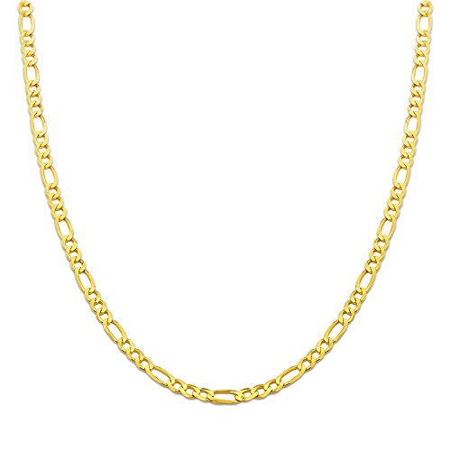 Lovebling 10K Yellow Gold 4.5Mm Solid Figaro Chain Necklace (18 Inches) #TOP25