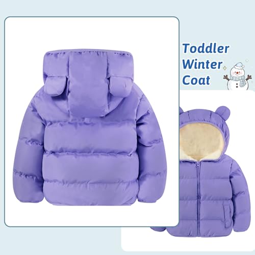 Image of BFUSTYLE Baby Toddler Coats Boys Girls Bear Ear Hooded Puffer Jackets 6M-5T