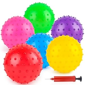 LOVEINUSA 6PCS Bounce Balls, 6inch Sensory Balls with Pump for Babies Toddlers