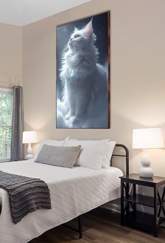 Kit de manualidades para adultos de gato blanco en diamond painting 5D para aliviar el estrés 6