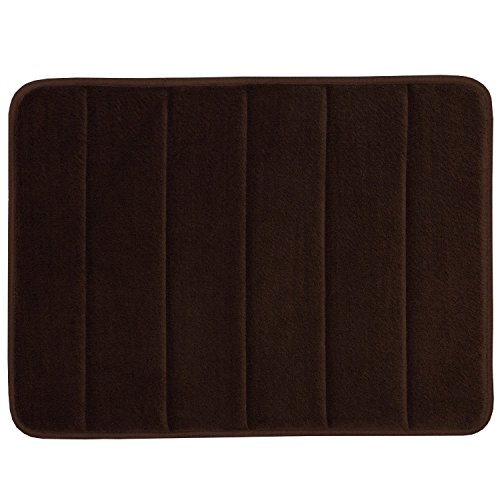 WPM WORLD PRODUCTS MART Memory Foam Bath Mat-Incredibly Soft and Absorbent Rug, Cozy Velvet Non-Slip Mats Use for Kitchen or Bathroom (17 Inch x 24 Inch, Brown)