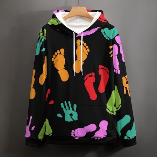 Sweatshirt Pull UMENG Avec Imprimé Empreinte De Couleur En S