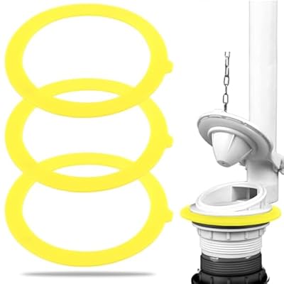 Flush Valve Seal, 3 Pack Silicone Material Canister Flush Valve Toilet Tank Parts Gasket Replacement for K-GP1059291 K-4436, Toilet Ring Seal Repair Kit (COLOR:Yellow)