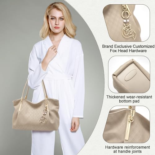 Image of FOXLOVER Soft Genuine Leather Medium Purses for Women Tote Bag Handbags with Top-handles Shoulder Satchel Purse
