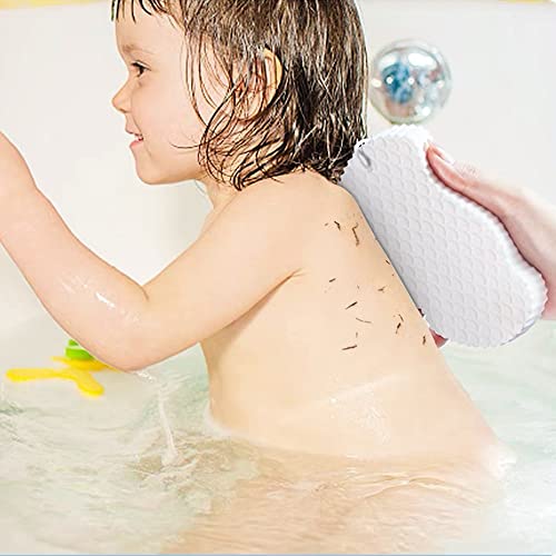 2Pcs Exfoliating Bath Sponge, 3D Bath Sponge Shower Brush, Soft Bath Sponges For Shower, Dead Skin Remover For Body, Shower Sponge For Adult Baby(Blue&Grey) #TOP5