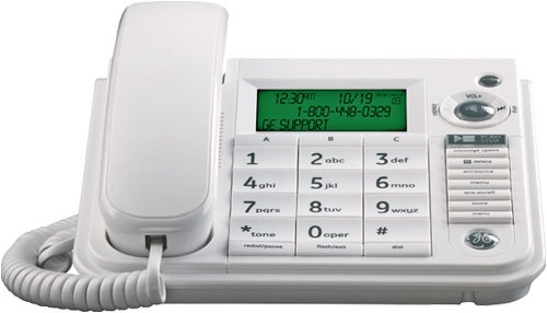 GE 29582GE1 Corded Desktop Phone with CID/Speaker/ITAD (White)