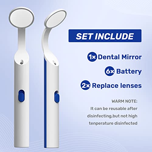 Linkycare Dental Mouth Mirror With Light Led Anti-Fog Teeth Inspection Mirror With 3 Replacement Batteries & 2 Mirrors #TOP5