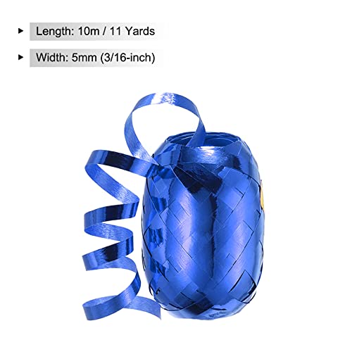 PATIKIL 4pcs Curling Ribbon Crimped Balloon String Shiny Metallic 5mm 10m for Christmas Wedding Gift Crafts Florists Decoration Blue - Image 2