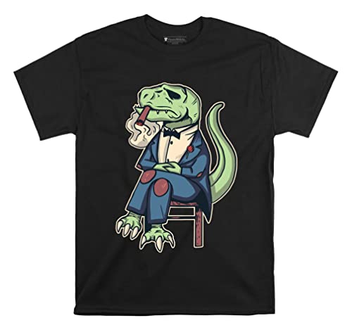 T-shirt T-Rex Parody Mafia en coton noir coupe classique unisexe taille M