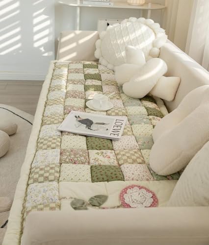 Tapis de sol doux pour rénover un canapé usé grâce au patchwork floral matelassé - 4