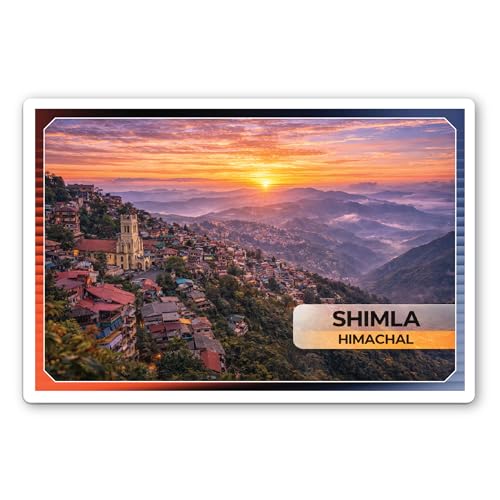 Connect & Collect | 3mm Thickness Acrylic | Decor Fridge Magnet India Famous Places List for Home and Office Display | Pack of 1 (Shimla – Himachal, 3x2 inch)